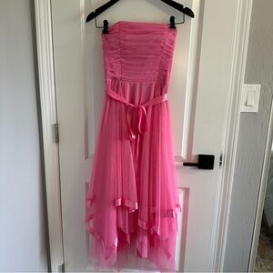 Y2K Balletcore Hot Pink Strapless Dress